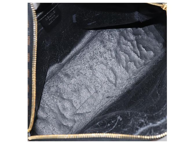 Céline Borsa a mano in tela Macadam CELINE in pelle PVC nera e oro Auth gh2022 Nero D'oro - vista 11