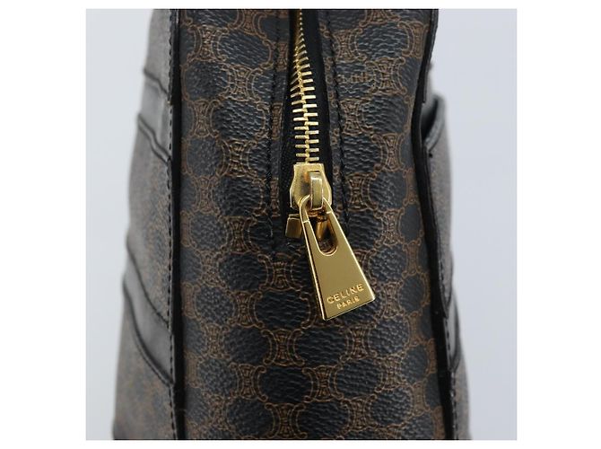 Céline Borsa a mano in tela Macadam CELINE in pelle PVC nera e oro Auth gh2022 Nero D'oro - vista 17