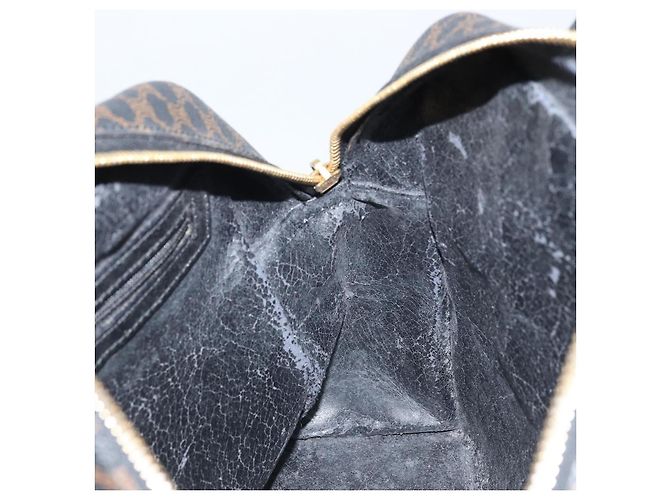 Céline Borsa a mano in tela Macadam CELINE in pelle PVC nera e oro Auth gh2022 Nero D'oro - vista 18