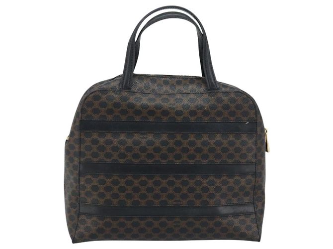 Céline Borsa a mano in tela Macadam CELINE in pelle PVC nera e oro Auth gh2022 Nero D'oro - vista 2