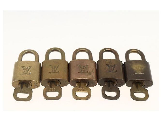 LOUIS VUITTON Set di 5 Lucchetti in metallo Oro LV Auth 173287 D'oro - vista 5
