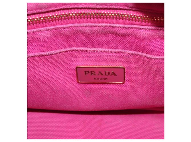 PRADA Canapa PM Borsa a mano in tela 2way Rosa Oro Auth ARZ534 D'oro - vista 19
