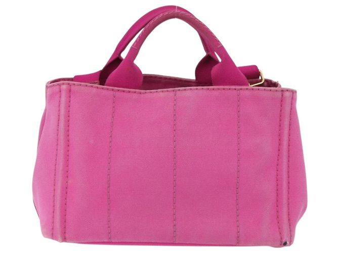 PRADA Canapa PM Borsa a mano in tela 2way Rosa Oro Auth ARZ534 D'oro - vista 2