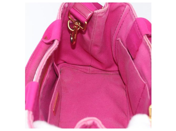 PRADA Canapa PM Borsa a mano in tela 2way Rosa Oro Auth ARZ534 D'oro - vista 20