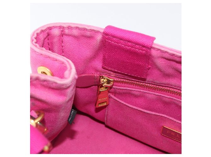 PRADA Canapa PM Borsa a mano in tela 2way Rosa Oro Auth ARZ534 D'oro - vista 22