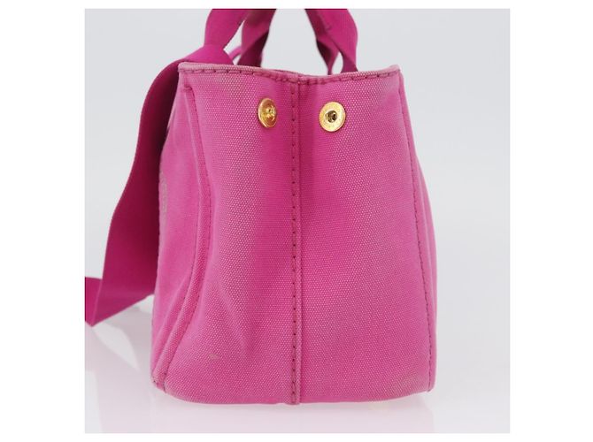 PRADA Canapa PM Borsa a mano in tela 2way Rosa Oro Auth ARZ534 D'oro - vista 3