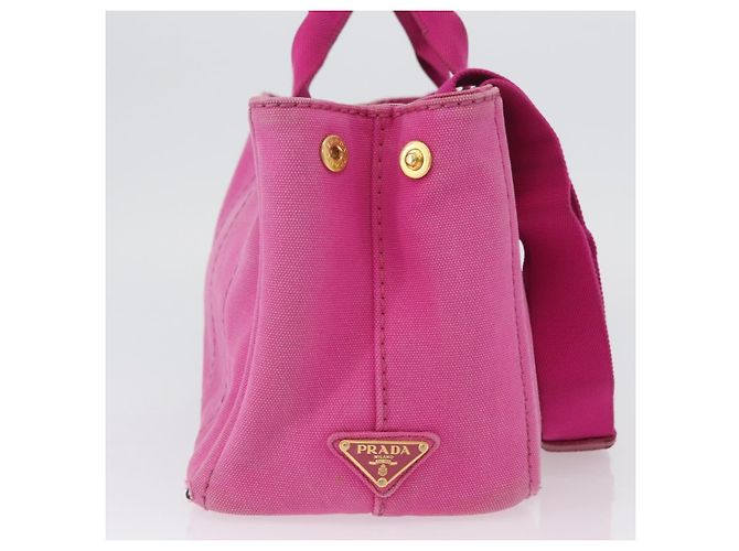 PRADA Canapa PM Borsa a mano in tela 2way Rosa Oro Auth ARZ534 D'oro - vista 4