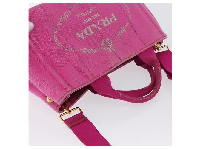 PRADA Canapa PM Borsa a mano in tela 2way Rosa Oro Auth ARZ534 D'oro - vista 6