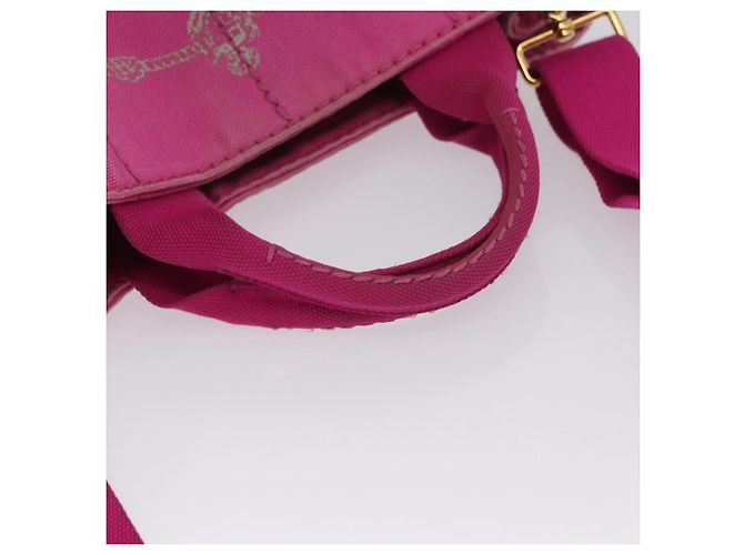 PRADA Canapa PM Borsa a mano in tela 2way Rosa Oro Auth ARZ534 D'oro - vista 7