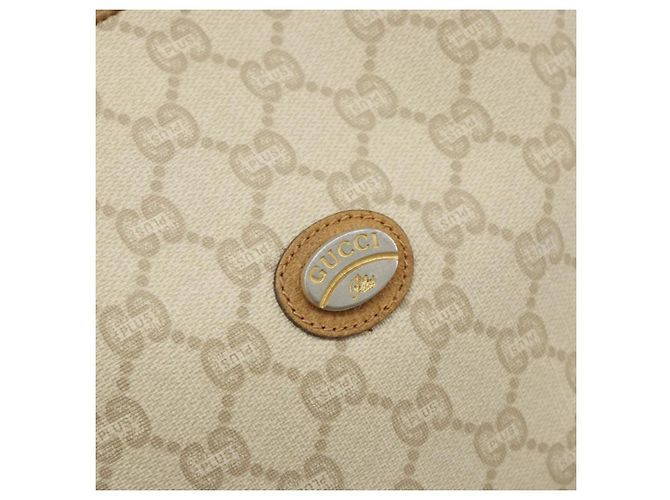 Borsa a spalla GUCCI GG Plus Supreme PVC Beige Oro Auth ep13904 - vista 14