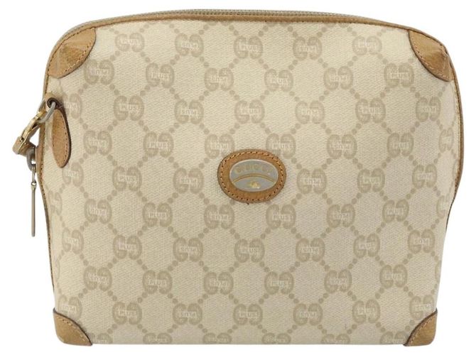 Borsa a spalla GUCCI GG Plus Supreme PVC Beige Oro Auth ep13904 - vista 2