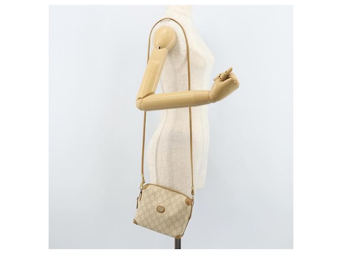 Borsa a spalla GUCCI GG Plus Supreme PVC Beige Oro Auth ep13904 - vista 22