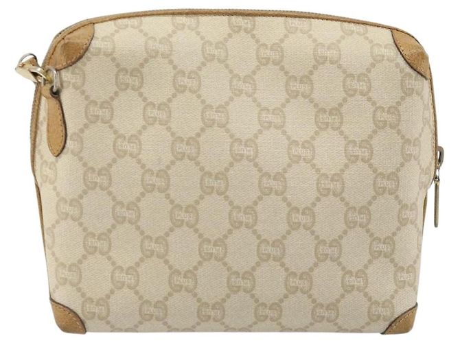 Borsa a spalla GUCCI GG Plus Supreme PVC Beige Oro Auth ep13904 - vista 3
