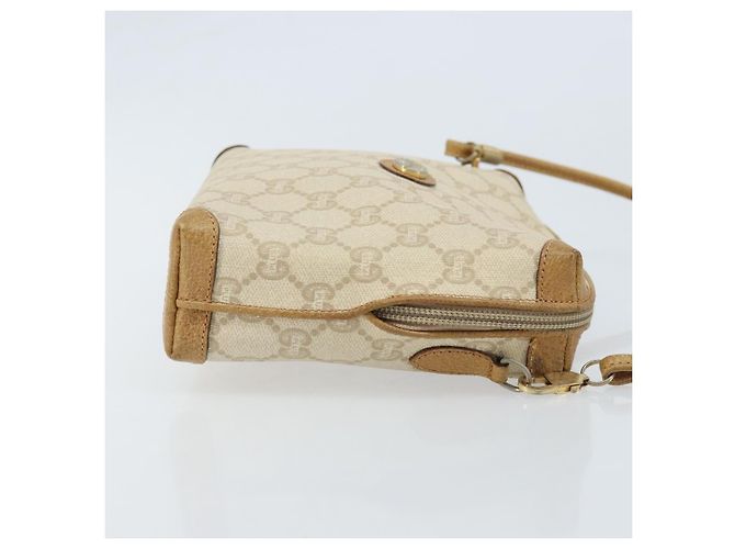 Borsa a spalla GUCCI GG Plus Supreme PVC Beige Oro Auth ep13904 - vista 4