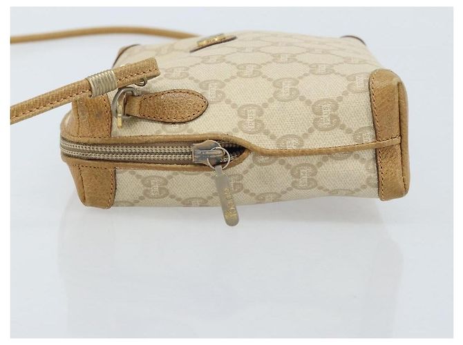 Borsa a spalla GUCCI GG Plus Supreme PVC Beige Oro Auth ep13904 - vista 5