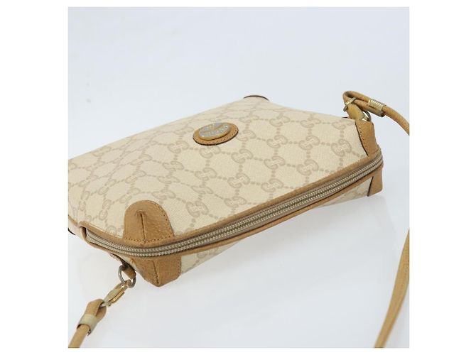 Borsa a spalla GUCCI GG Plus Supreme PVC Beige Oro Auth ep13904 - vista 6