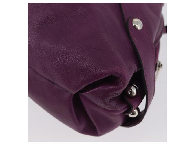 Borsa a mano in pelle Gancini Salvatore Ferragamo viola argento Auth LNZ629 Porpora - vista 14