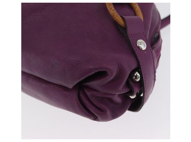 Borsa a mano in pelle Gancini Salvatore Ferragamo viola argento Auth LNZ629 Porpora - vista 16