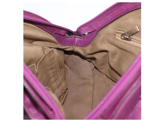 Borsa a mano in pelle Gancini Salvatore Ferragamo viola argento Auth LNZ629 Porpora - vista 18