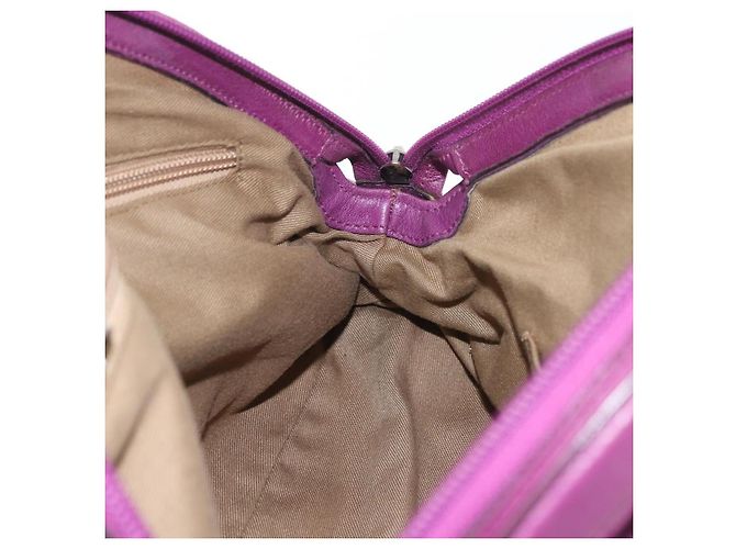 Borsa a mano in pelle Gancini Salvatore Ferragamo viola argento Auth LNZ629 Porpora - vista 19
