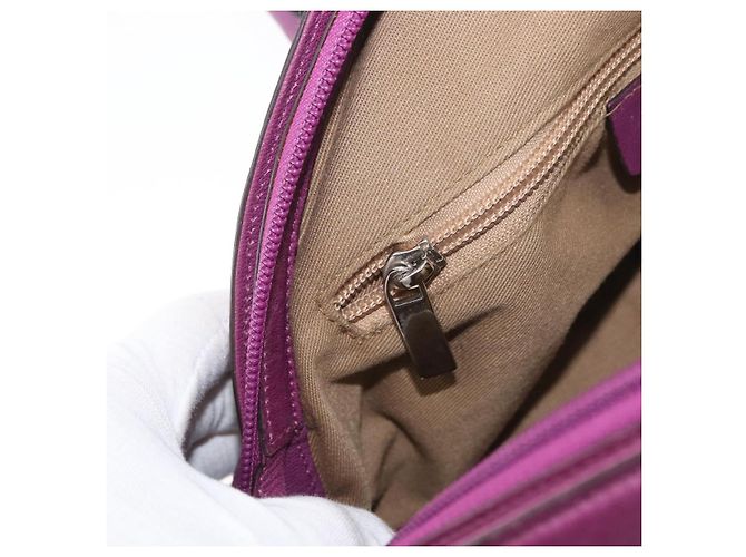 Borsa a mano in pelle Gancini Salvatore Ferragamo viola argento Auth LNZ629 Porpora - vista 20