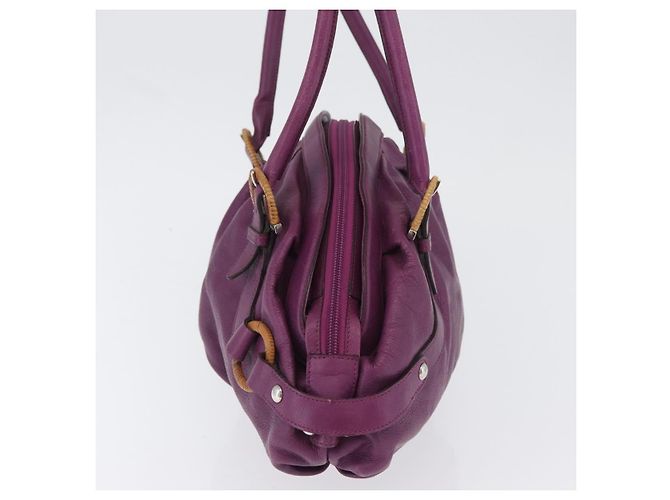 Borsa a mano in pelle Gancini Salvatore Ferragamo viola argento Auth LNZ629 Porpora - vista 3