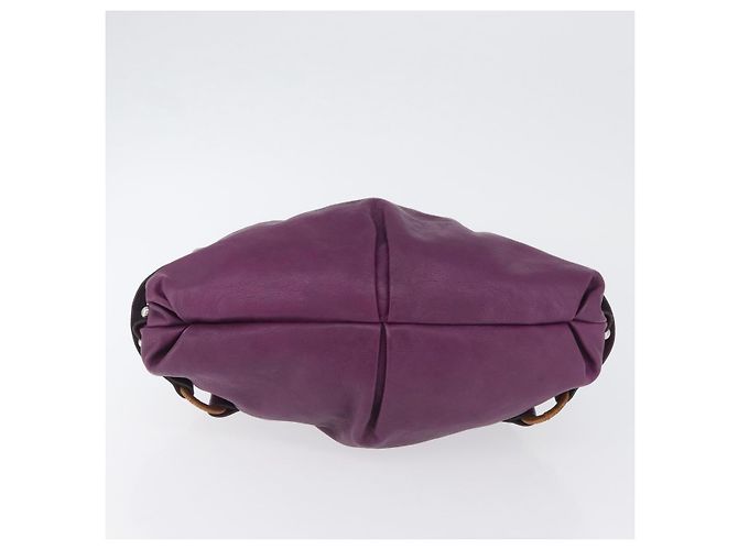 Borsa a mano in pelle Gancini Salvatore Ferragamo viola argento Auth LNZ629 Porpora - vista 5