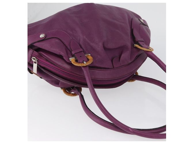 Borsa a mano in pelle Gancini Salvatore Ferragamo viola argento Auth LNZ629 Porpora - vista 6