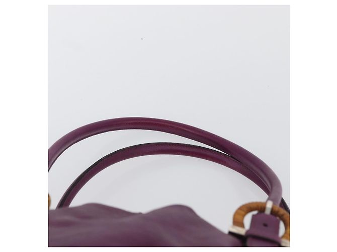 Borsa a mano in pelle Gancini Salvatore Ferragamo viola argento Auth LNZ629 Porpora - vista 8