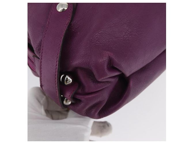 Borsa a mano in pelle Gancini Salvatore Ferragamo viola argento Auth LNZ629 Porpora - vista 9