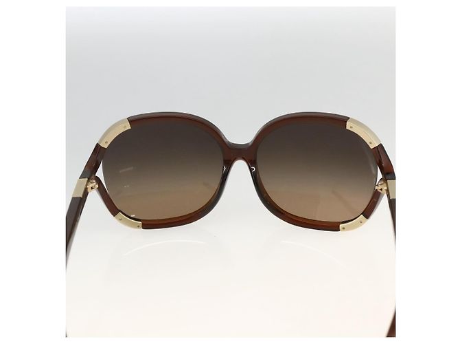 Chloé Gafas de sol Chloe de plástico marrón Auth bs34194 Castaño - vista 10