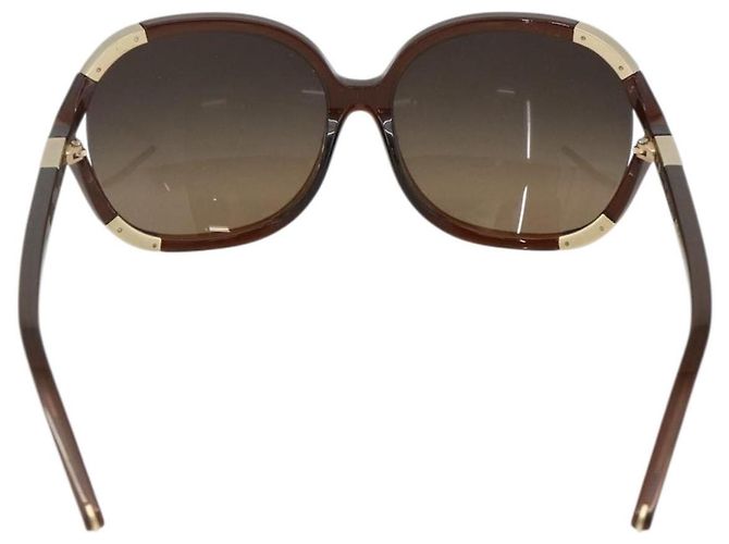 Chloé Gafas de sol Chloe de plástico marrón Auth bs34194 Castaño - vista 3