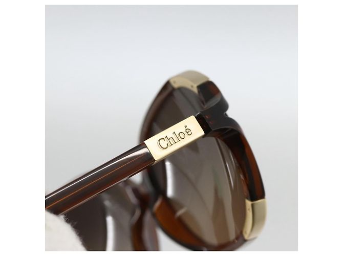 Chloé Gafas de sol Chloe de plástico marrón Auth bs34194 Castaño - vista 5