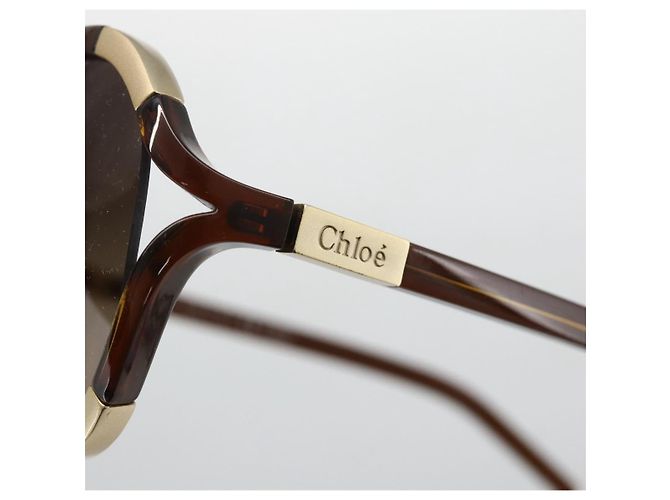 Chloé Gafas de sol Chloe de plástico marrón Auth bs34194 Castaño - vista 7