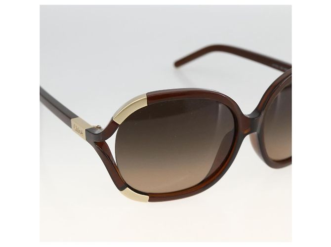 Chloé Gafas de sol Chloe de plástico marrón Auth bs34194 Castaño - vista 8