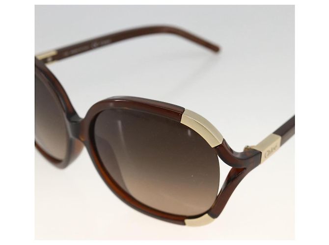 Chloé Gafas de sol Chloe de plástico marrón Auth bs34194 Castaño - vista 9