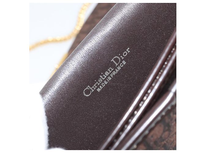 Borsa a spalla in tela Trotter Christian Dior marrone oro Auth LNZ741 D'oro - vista 18