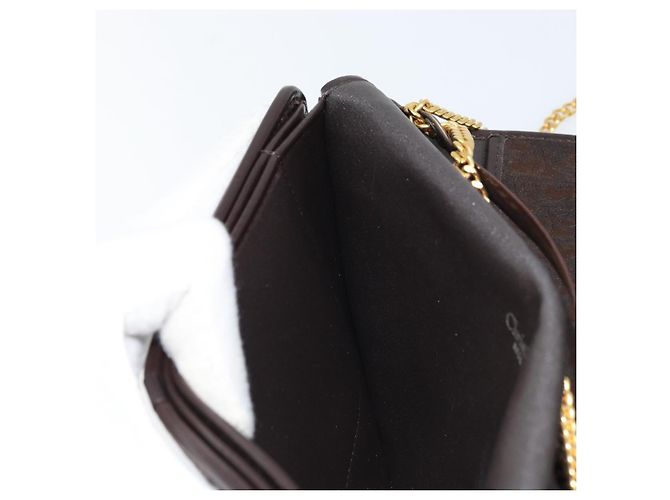 Borsa a spalla in tela Trotter Christian Dior marrone oro Auth LNZ741 D'oro - vista 20