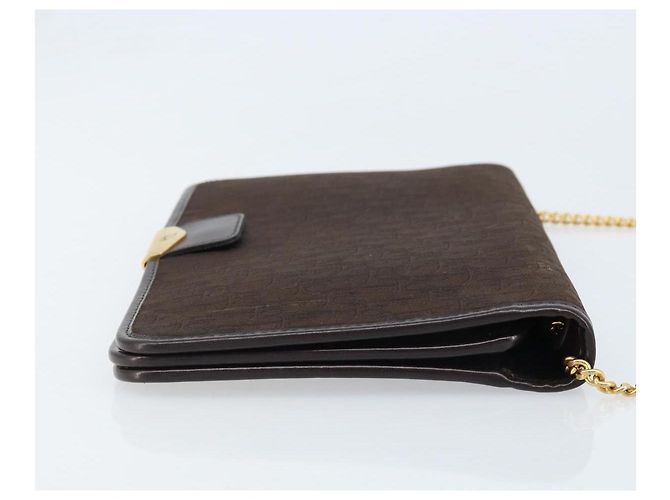Borsa a spalla in tela Trotter Christian Dior marrone oro Auth LNZ741 D'oro - vista 4