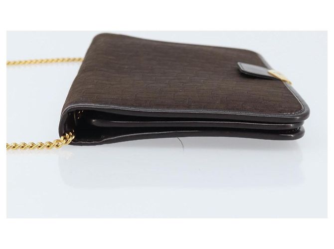 Borsa a spalla in tela Trotter Christian Dior marrone oro Auth LNZ741 D'oro - vista 5