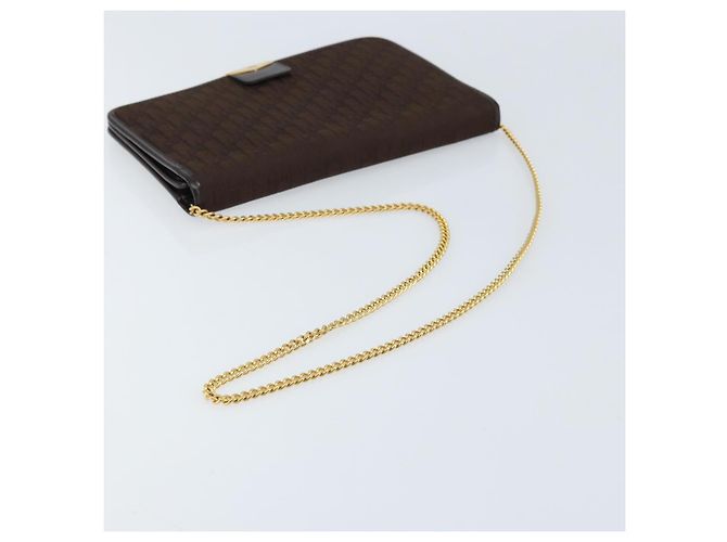 Borsa a spalla in tela Trotter Christian Dior marrone oro Auth LNZ741 D'oro - vista 7