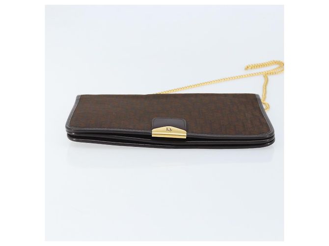 Borsa a spalla in tela Trotter Christian Dior marrone oro Auth LNZ741 D'oro - vista 9