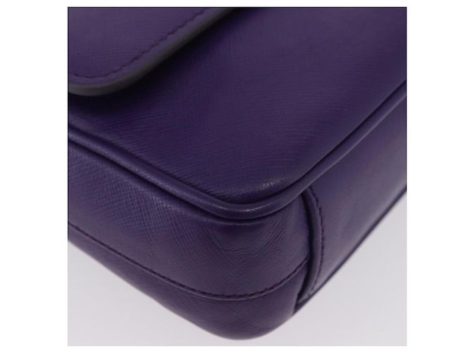 Saffiano Borsa a Spalla PRADA in Pelle Safiano Viola Argento Auth ka3343A Porpora - vista 14