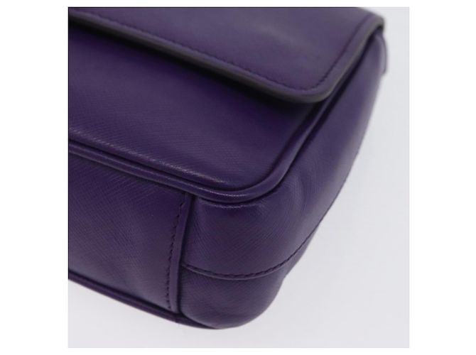 Saffiano Borsa a Spalla PRADA in Pelle Safiano Viola Argento Auth ka3343A Porpora - vista 15