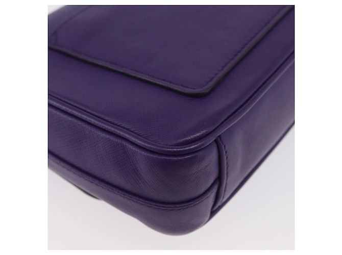 Saffiano Borsa a Spalla PRADA in Pelle Safiano Viola Argento Auth ka3343A Porpora - vista 16