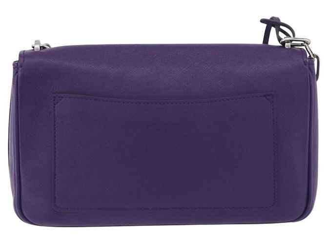 Saffiano Borsa a Spalla PRADA in Pelle Safiano Viola Argento Auth ka3343A Porpora - vista 2