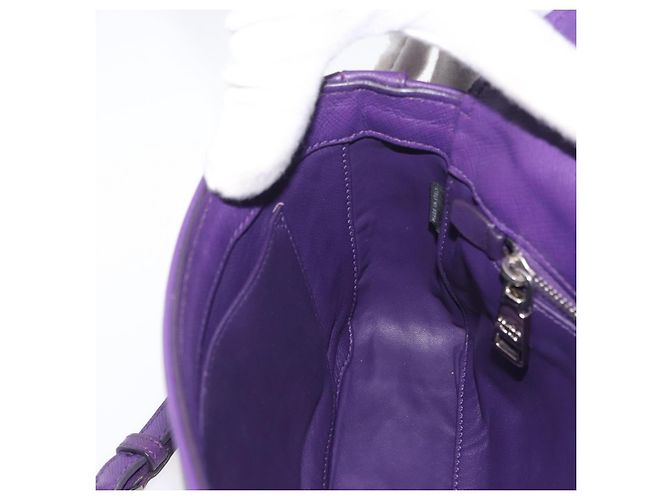 Saffiano Borsa a Spalla PRADA in Pelle Safiano Viola Argento Auth ka3343A Porpora - vista 22