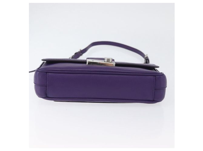 Saffiano Borsa a Spalla PRADA in Pelle Safiano Viola Argento Auth ka3343A Porpora - vista 5