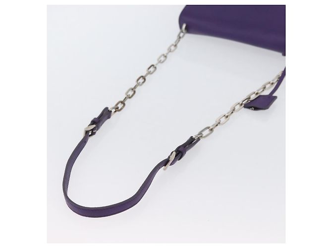 Saffiano Borsa a Spalla PRADA in Pelle Safiano Viola Argento Auth ka3343A Porpora - vista 7