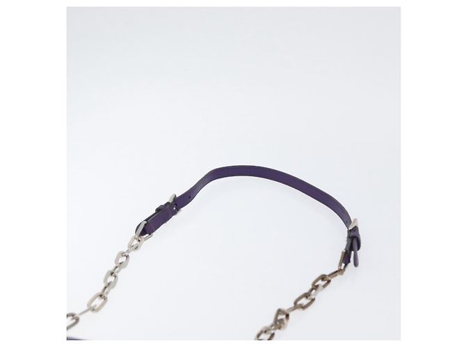 Saffiano Borsa a Spalla PRADA in Pelle Safiano Viola Argento Auth ka3343A Porpora - vista 8
